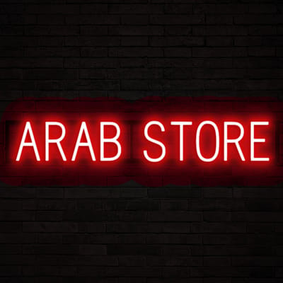 ARAB STORE - Lichtreclame Neon LED bord verlicht | SpellBrite | 95,79 x 16 cm | 6 Dimstanden & 8 Lichtanimaties | Reclamebord neon verlichting