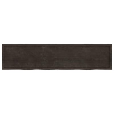 vidaXL - Wandschap - behandeld - massief - eikenhout - donkerbruin