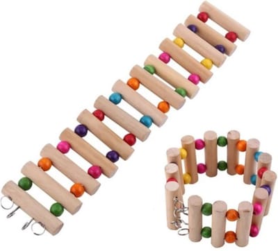 Houten vogel trap - ladder - voor kleine vogels 30 cm