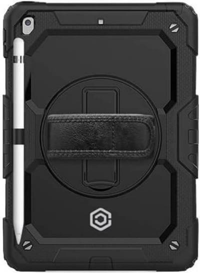 Casecentive Handstrap Pro - Hardcase - met handvat iPad 10.2 2021 - (2019 / 2020) zwart