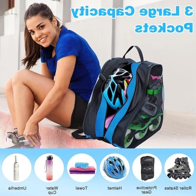 Ruime skatas voor rolschaatsen en inline skates met verstelbare schouderriem en opbergruimte voor accessoires