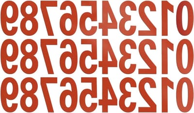 Nummerstickers 1-9 in Rood, 10 x 5 cm, Waterdicht en Reflecterend, Zelfklevend, Perfect voor Postbus, Deur en Raam, Verpakking van 30 Stuks