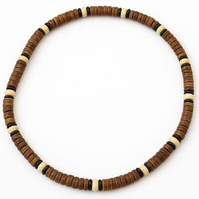 No Evil kralenketting met kokoskralen donker bruin BROWN