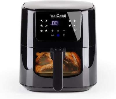 Rosmarino Air Fryer 5L Vision XL – the ultimate fryer with viewing window and LED display