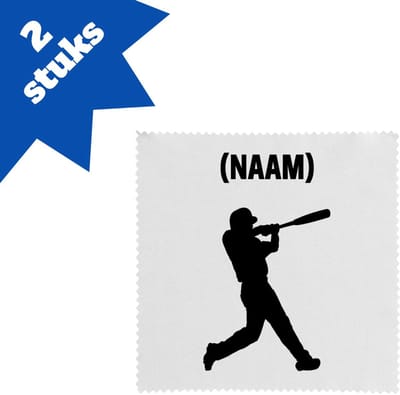 Akyol - honkbal met eigen naam brillendoekjes - Honkbal - honkballer - sport - 17,8 bij 17,8 cm - 2 stuks