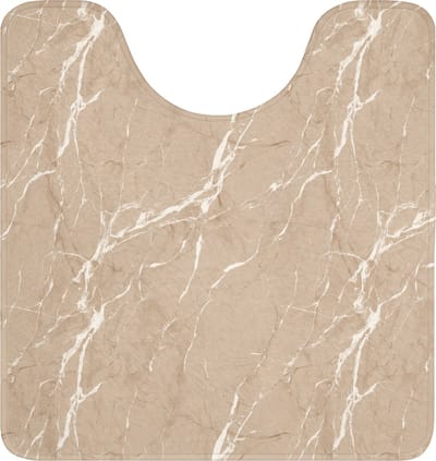 WC mat met uitsparing 55x60 cm - Antislip - Beige - Marmer - Organisch - Wit - Toiletmat met uitsnijding - Vloermat - Douchemat - Toilet tapijt - Toiletmatten
