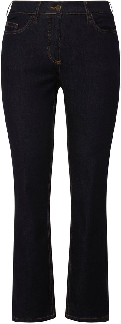 Ulla Popken - Dames - Jeans Sammy comfortabele tailleband smal 5-pocketmodel - Klassieke donkerblauwe denim - Maat 42