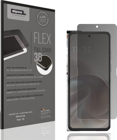 dipos FLEX – Matte Privacy Screenprotector geschikt voor Motorola Razr 70 Innenseite | Volledige Schermbescherming | Case-Friendly