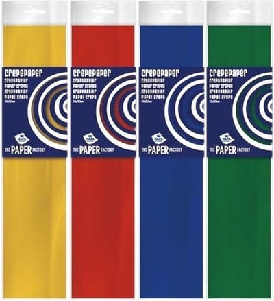 4x Crepe papier gekleurd basis pakket 250 x 50 cm voor jongens - Knutselen met papier - Knutselspullen