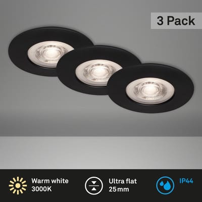BRILONER - Set van 3 LED Inbouwspots - badkamerverlichting - Ø9 cm - IP44 - 5 W - 460 Lm - 3.000 K
