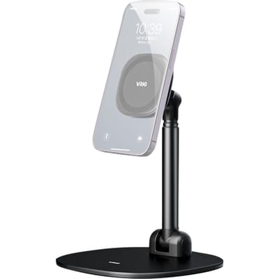 VRIG MG-04 Opvouwbare bureautelefoonstandaard met 360 graden draaibare magnetische telefoonhouder zwart