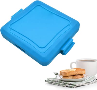 Panini Grill - Sandwichmaker Elektrisch - Snelle Maaltijden - Draadloos Magnetron Energie - 15 cm Breed - Blauw