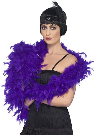 Smiffy's Luxe veren boa 180 cm en 80 gram - paars - carnaval verkleed spullen/accessoires