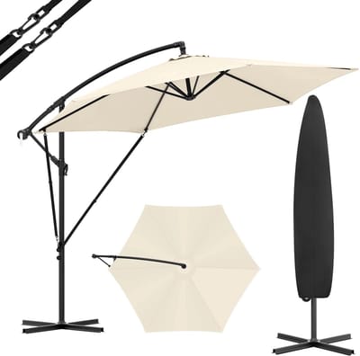 UrbanSelect - Zweefparasol met voet - Ruime schaduw - Flexibel verstelbaar