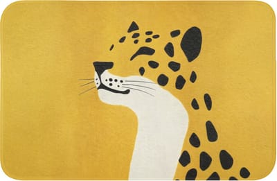 Badmat 60x40 cm - Antislip - Cheetah - Illustratie - Geel - Badmatten voor badkamer - Badkamermat - Douchemat - Badkamer mat