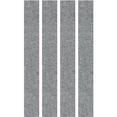 Akoestische wandelementen, 4 stuks, geluiddemper klasse C, bevestiging met magneetstrips, B 250 x H 2000 mm, vlies, grijs gemoffeld