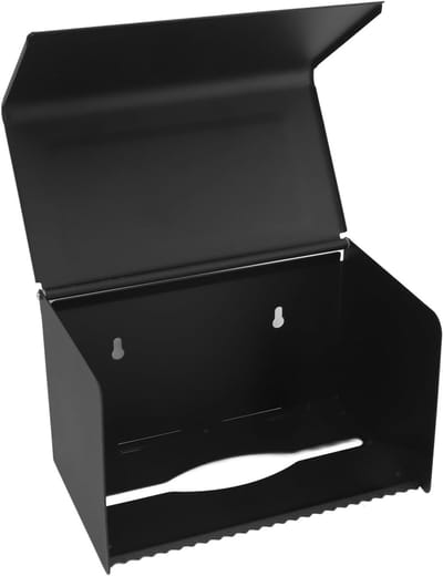 Waterdichte Wandmontage Toiletpapierhouder van Aluminium - Multifunctioneel Design voor Thuis en Hotel, 20x12.5cm, Zwart, Ruimtebesparend en Stijlvol