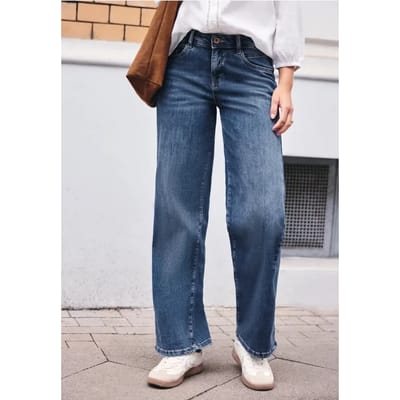 Jeans met Mid Waist en Wide Leg pijpen in een Loose Fit pasvorm