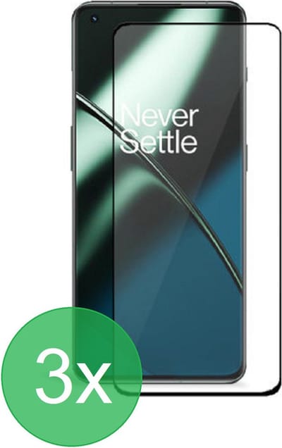Full Screenprotector 3x Geschikt voor: OnePlus 11 - screen protector - volledige glas - bescherming - beschermglas - ZT Accessoires