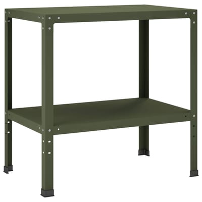 vidaXL - Planttafel - 100 - x - 50 - x - 80 - cm - Gepoedercoat - staal - Olijfgroen
