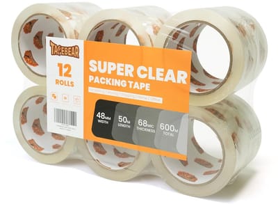 Transparante Verpakkingstape 48 mm x 50 m - Sterke Plakband voor Verzending, Verhuizing en Opslag