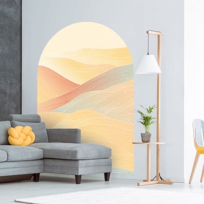 Vooraf gelijmd vliesbehang met gigantische muurschilderingen - WOESTIJNZONSONDERGANGBOOG - 127x90cm