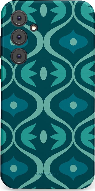 Casetastic hoesje geschikt voor Samsung Galaxy A35 - Dubbellaagse bescherming - Decoratief Blauwgroen - Fashion Case - Petrol