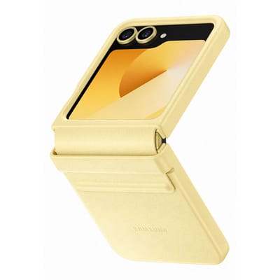 Samsung Galaxy Z Flip6 Vegan Leren Hoesje - Kindsuit case - Geel