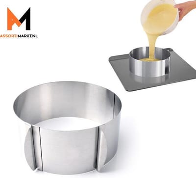 Verstelbare bakvorm / taartvorm / cakevorm / cupcakevorm - van 6 tot 10 cm - roestvrij staal