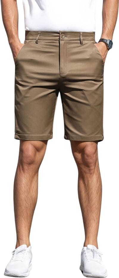Livano Korte Broek Heren - Golfbroek - Spijkerbroek - met Zakken - Volwassenen - Jongens - Shorts - Bruin - Maat S