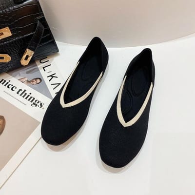 Damesschoenen Strik Vlakschoenen Zachte Zwangerschap Scoop Schoenen Vierkante Neus Gebreide Schoenen Tide Girl Erwtenschoenen Dames Balletschoenen 7.5