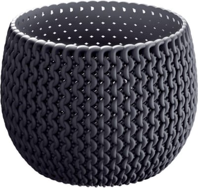 Prosperplast Bloempot Splofy - antraciet - 1400 ml - D18 cm - Tuin - Buiten - Binnen - kunststof