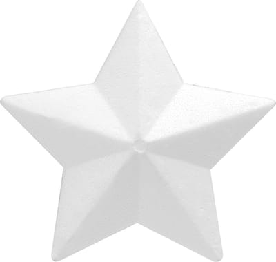 Glorex hobby Piepschuim knutselen vormen/figuren - kerst ster - 25 cm - wit