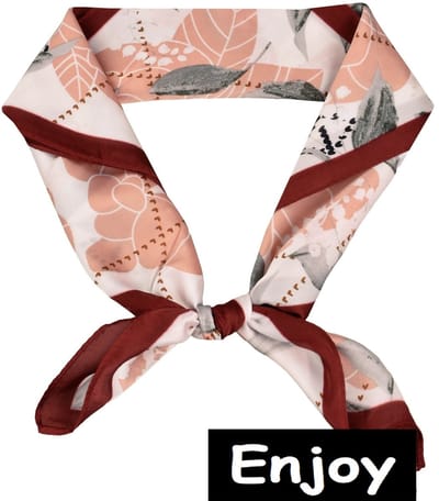 sjaal -bordeaux met roze- vierkant 70 bij 70cm hals sjaaltje -trendy-nieuw- Bandana