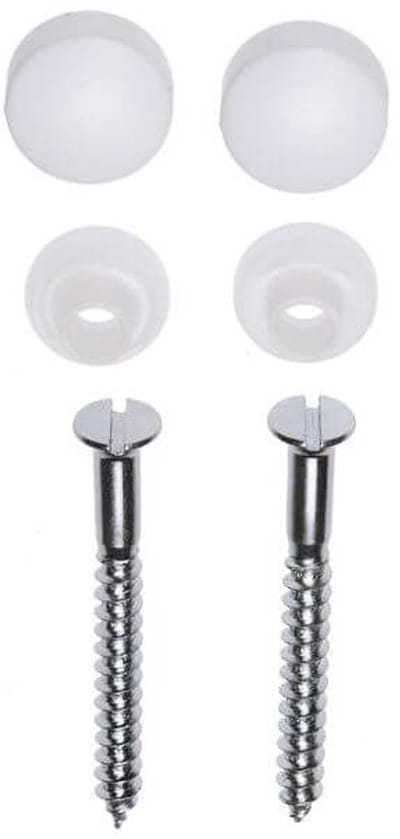 Riko Potschroevenset zonder plug 2 stuks verzinkt 6 x 70 mm afdekdop wit