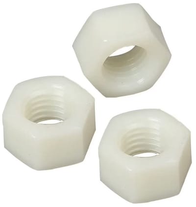Dailygoods- Zeskantmoeren Nylon - 40 Stuks - Hexagon Moeren - Bevestigingselementen - Corrosiebestendig - Lichtgewicht Materialen