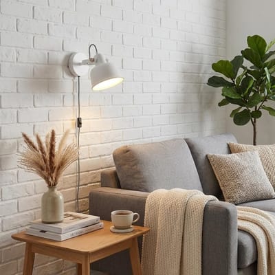 Wandlamp Met Stekker - Verstelbare Leeslamp - Sfeerverlichting Thuis - Eenvoudige Installatie - 20x15x18 cm - Wit Goud