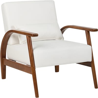 SKARA - Fauteuil - Gebroken wit - Kunstleer
