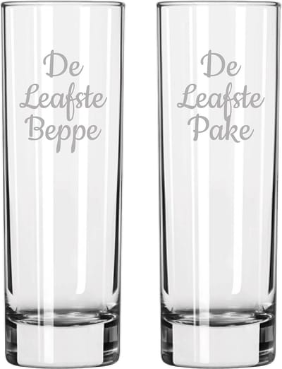 Gegraveerde longdrinkglas 22cl De Leafste Pake-De Leafste Beppe