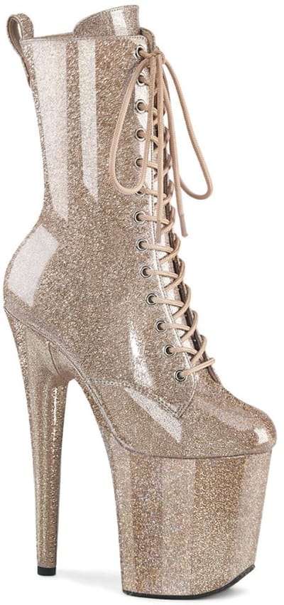 Pleaser - FLAMINGO-1040GP Plateau Laarzen - US 5 - 35 Shoes - Champagne