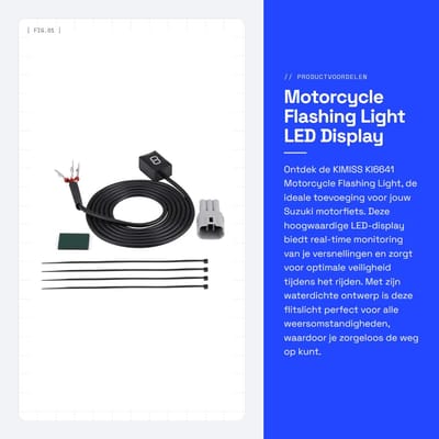 Dailygoods- Motorfiets Knipperlicht Waterdicht - LED Display - Plug & Play - Geschikt voor Suzuki - Eenvoudige Installatie - Hoge Kwaliteit - Motorfiets Dashboard