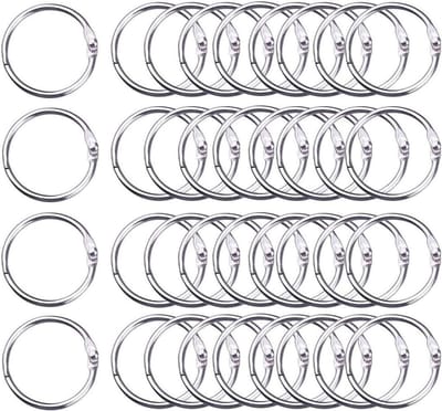 Set van 100 metalen boekringen voor het binden van boeken, scrapbooken en ambachtelijke projecten (25 mm)