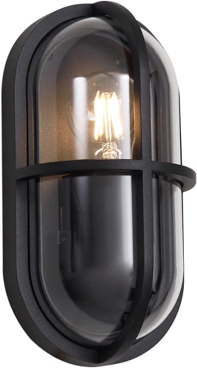 QAZQA target - Industriele Wandlamp voor buiten - 1 lichts - D 9.6 cm - Zwart - Industrieel - Buitenverlichting