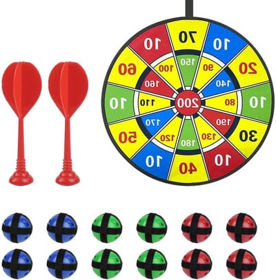 Dartbord Set van 200 Punten, 72 cm, Vouwbaar Dartbord voor Binnen en Buiten, Perfect voor Feesten en Spelletjes