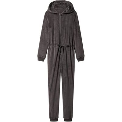 ESMARA Dames pluche jumpsuit (Donkergrijs, XS (32/34))