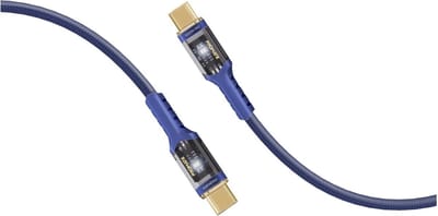 ProMate® USB-C naar USB-C Kabel, Snel Opladen 100W Power Delivery Type-C Kabel met Transparante Uiteinden, LED, 25000+ Lange Buiglevensduur, 480Mbps Gegevenssynchronisatie en 200cm Nylon Gevlochten Snoer voor Smartphones, Laptops, Marineblauw.