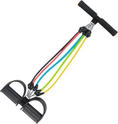 Pedaal Enkel Trekkertje - Spanningstouw Rekmachine - Thuis Fitness - Instelbare Intensiteit - 62 cm - Zwart