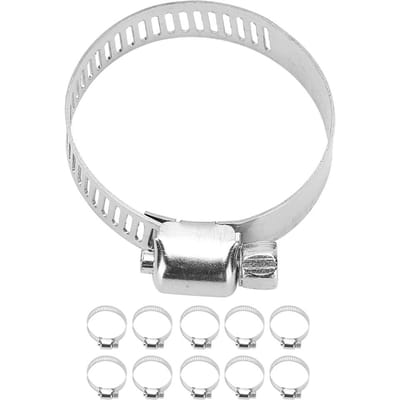10 Pièces 3,5 cm Colliers de Serrage pour Tuyau d'Entraînement Acier Inoxydable Eau Fixation Boucle Tuyau Carré white
