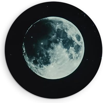 Saammp Muurcirkel Hout - Natuur - Volle maan - Ruimte - Ø 90 - Wandcirkel - Wanddecoratie Cirkel - Muurdecoratie Woonkamer - Slaapkamer decoratie - Rond Schilderij