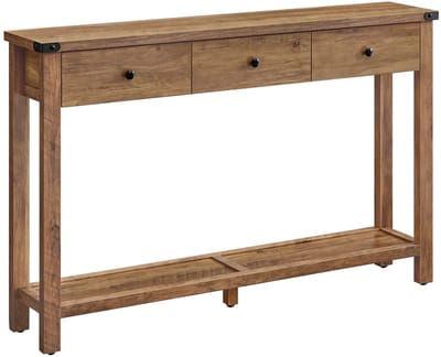 Questyr - Consoletafel, Bijzettafel - Smalle Banktafel - Met 3 Laden En Een Plank